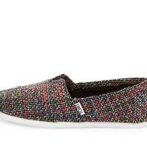 NWT Tom's Women Classic, Black Pink Mix Boucle